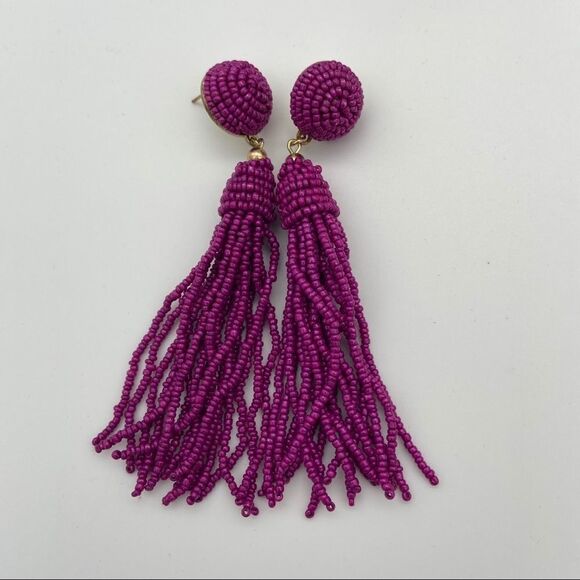 🍭6/$30 Beaded fountain tassel dangle post earrings - Picture 4 of 8